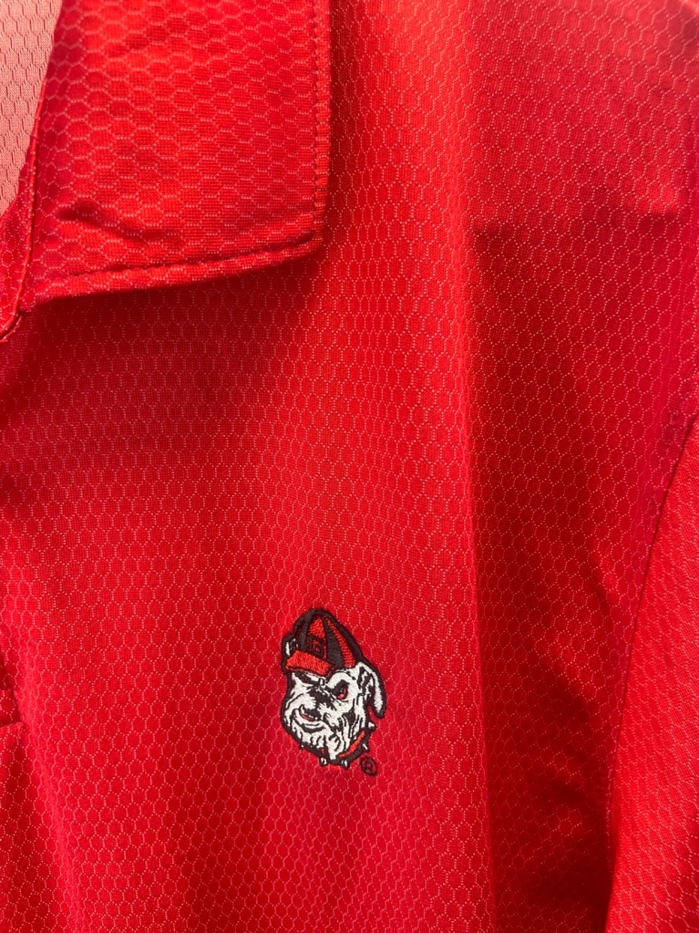 Georgia Bulldogs 
Champion Red Men's Polo with Embroidered‎ Mascot - Picture 2 of 7